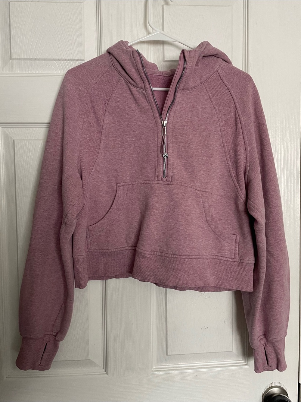 Lululemon Women’s XS/S Light Pink Heathered Half-Zip Hooded Scuba Sweatshirt